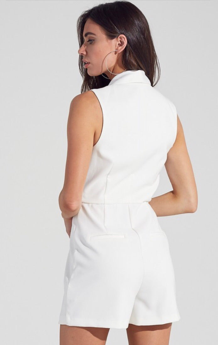 POLICY Sleeveless Blazer Short Romper