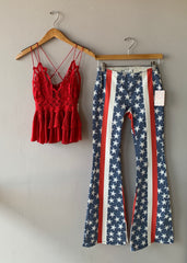 FREE PEOPLE Flag PENNY Pull On Flare Pant