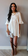FREE PEOPLE Pleated TAKE A SPIN Babydoll Tunic Dress