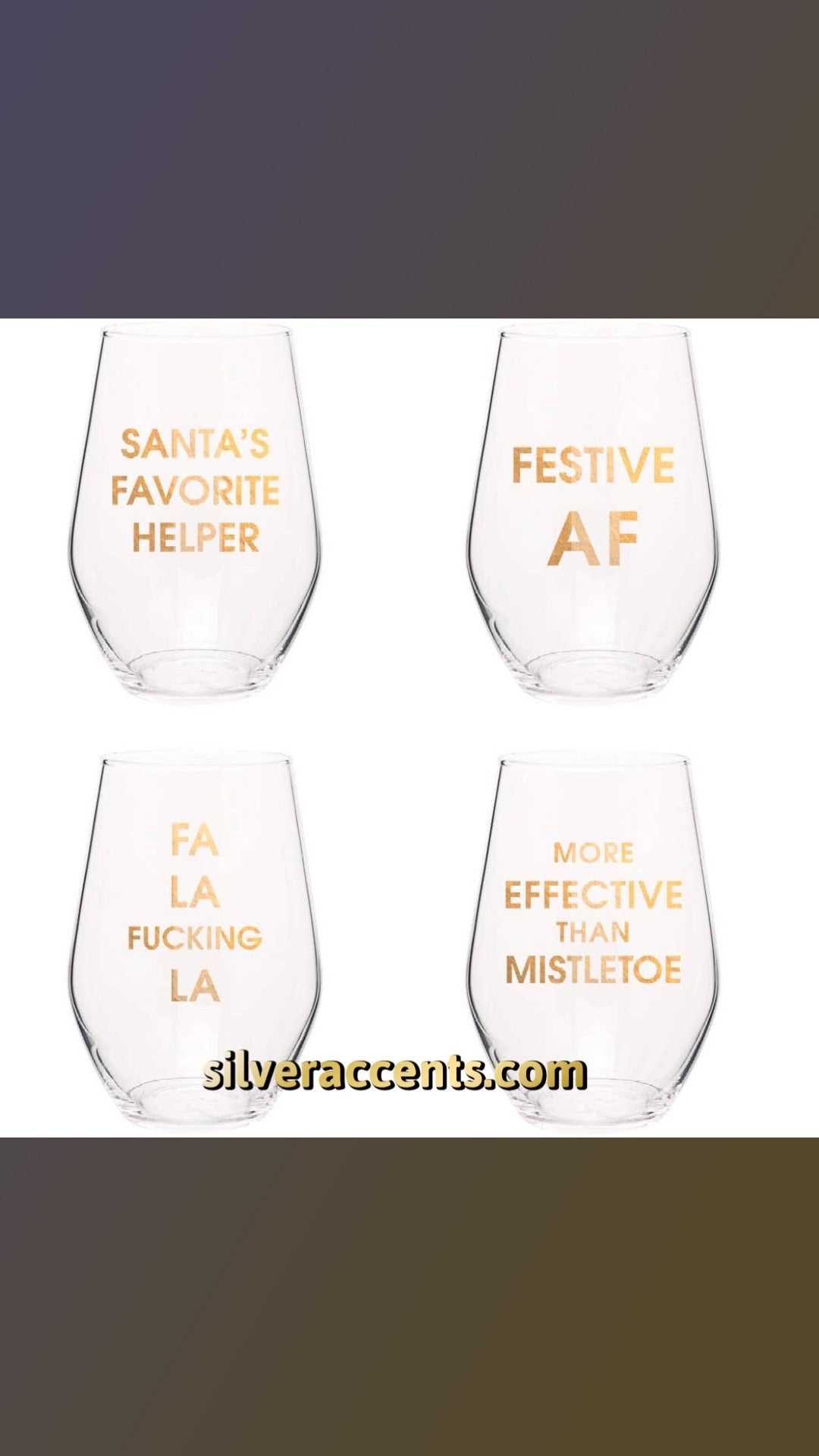 CG Graphic Foil Logo Stemless Wine Glass