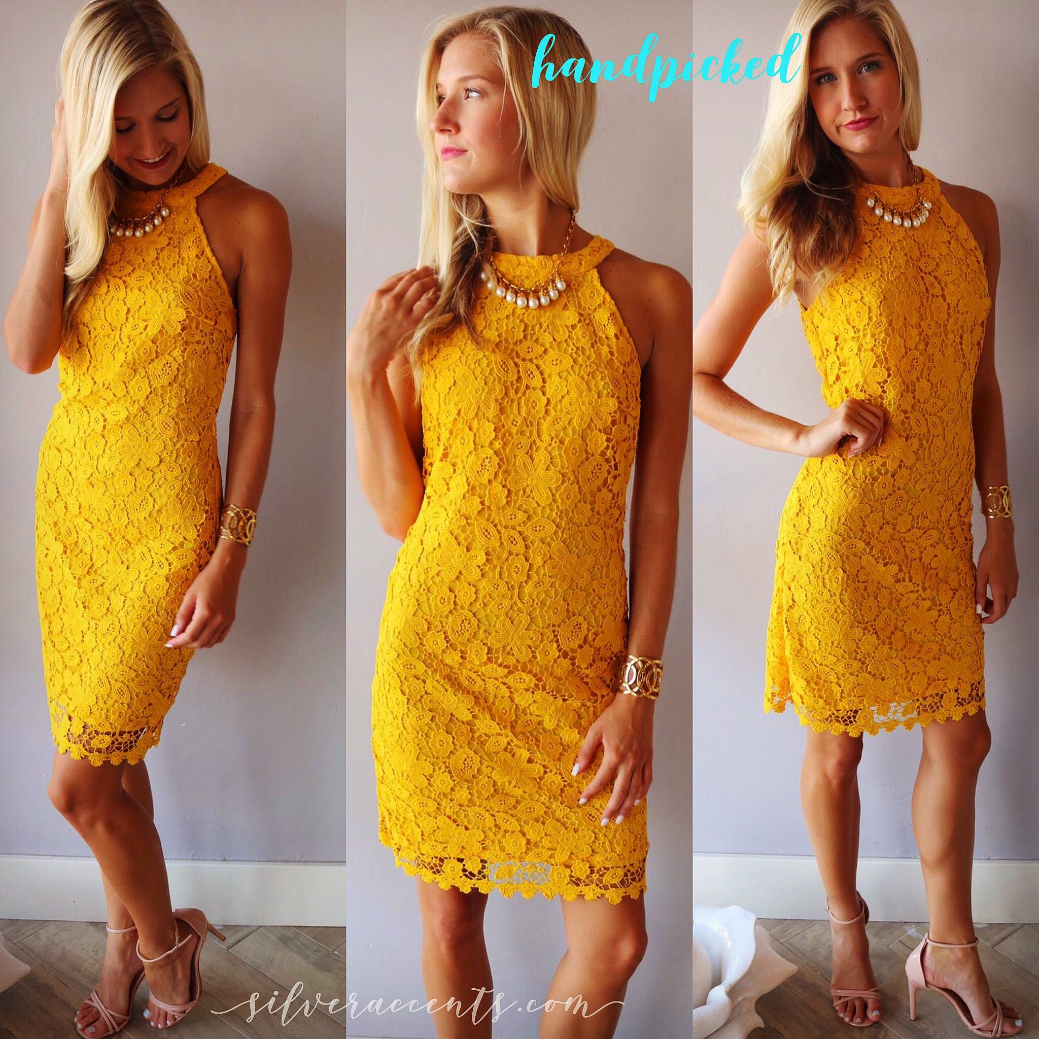 UMGEE Crochet Lace HANDPICKED HalterNeck Dress