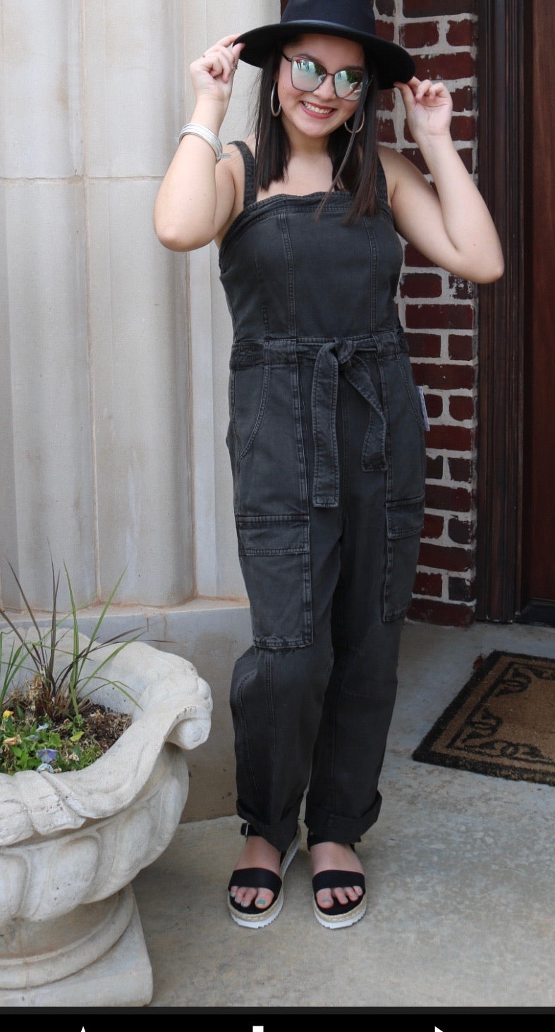 FREE PEOPLE SquareNeck GO WEST Utility Jumpsuit
