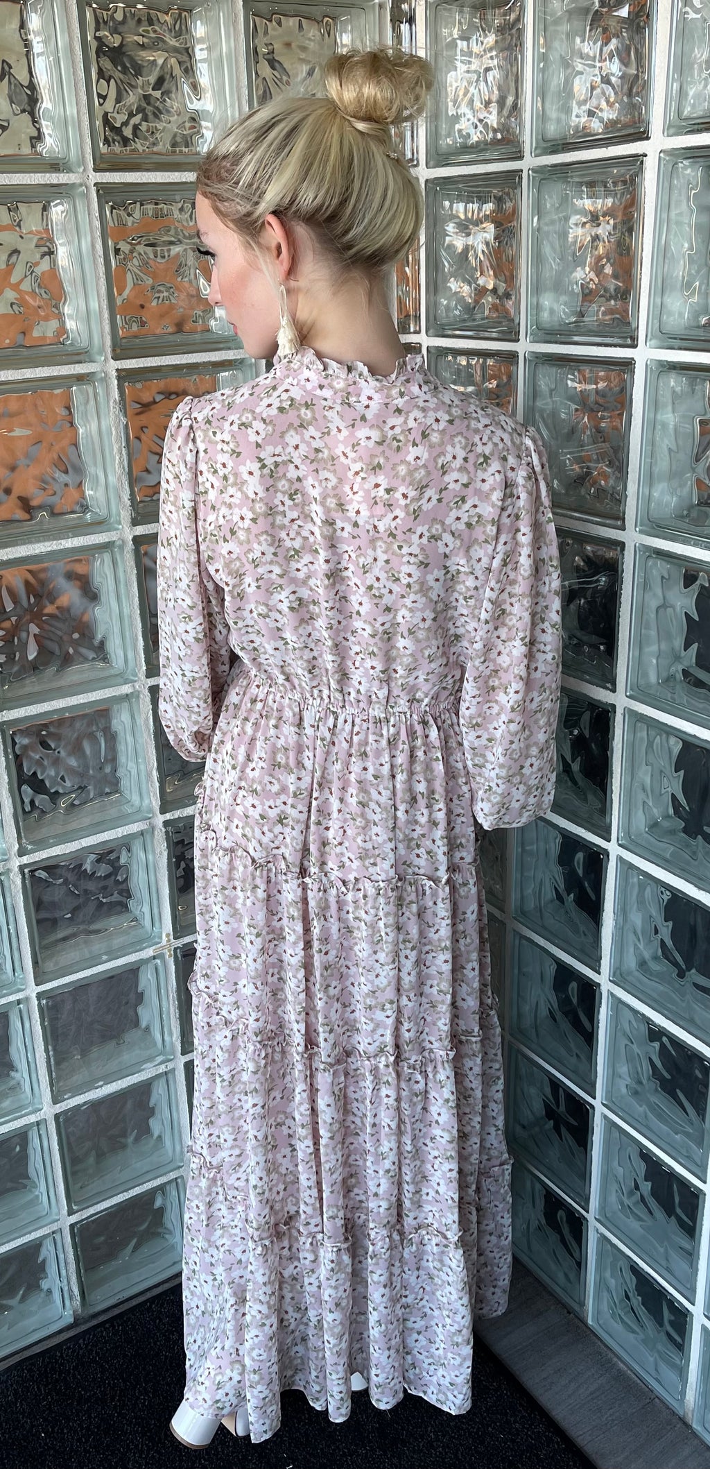 ELAN Floral FLEUR Long  Sleeve Maxi Dress