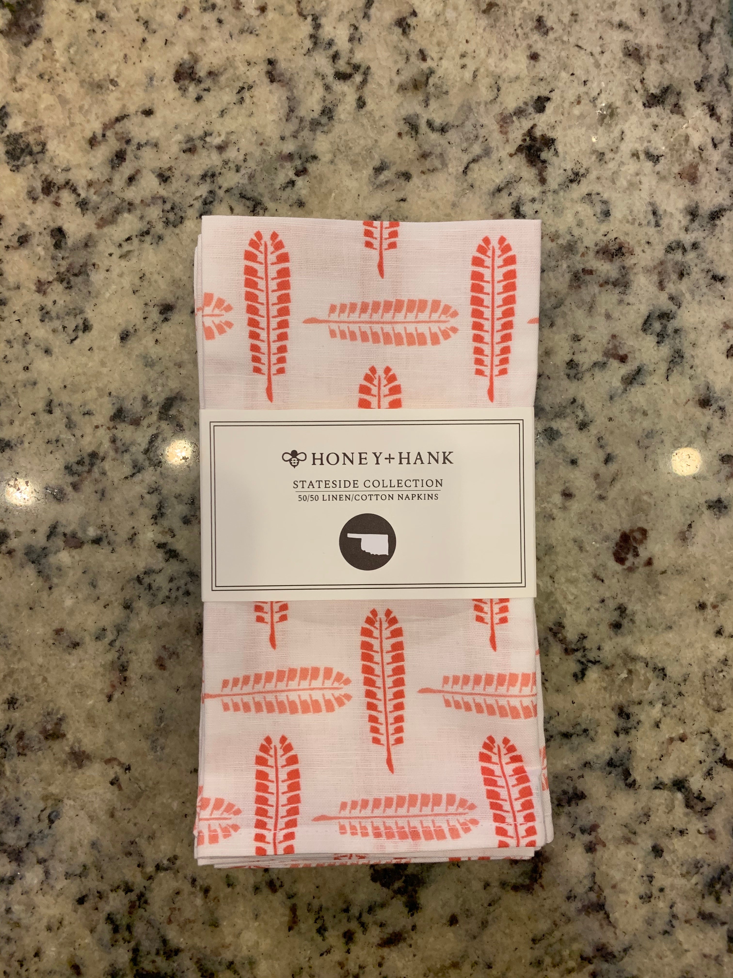 H+H 4 Piece Feather Stateside Linen/Cotton Napkins