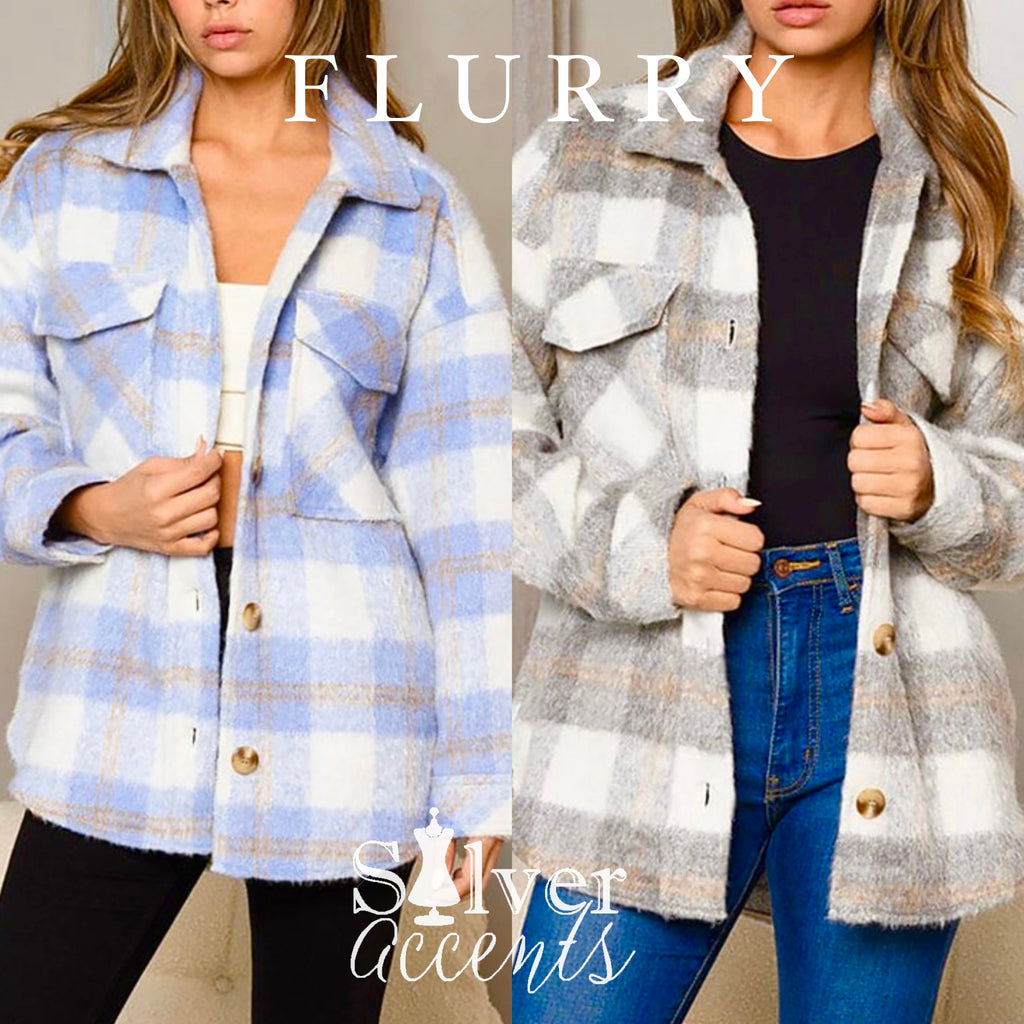 FLURRY Plaid ButtonDown Shacket