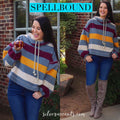 SPELLBOUND ColorBlock Stripe Supersoft FunnelNeck Fleece Hoodie Top