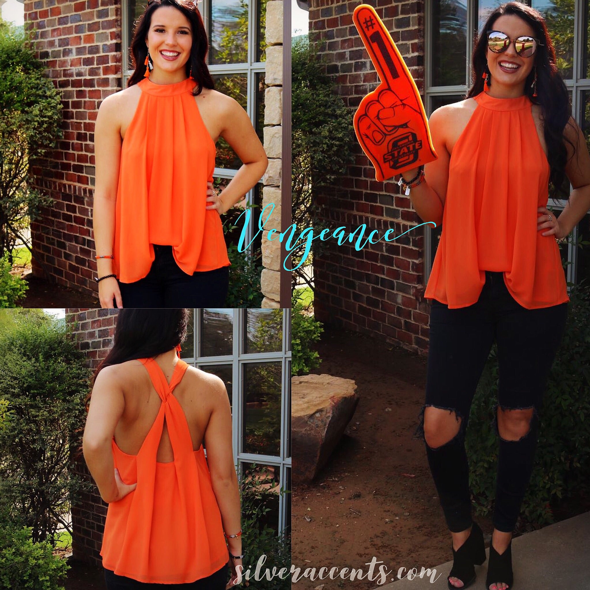 VENGEANCE HiNeck Halter TwistBack Chiffon Top