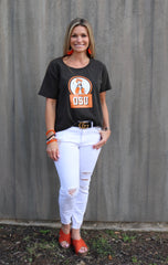 GAMEDAY COUTURE Logo KEEP IT CROPPED Snow Wash Tee Top