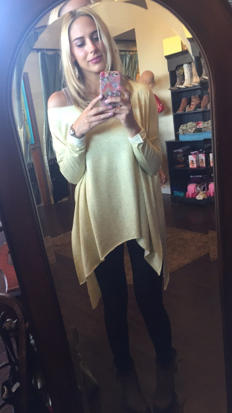 DELOZIER Super Soft Terry Asymmetric Tunic Top