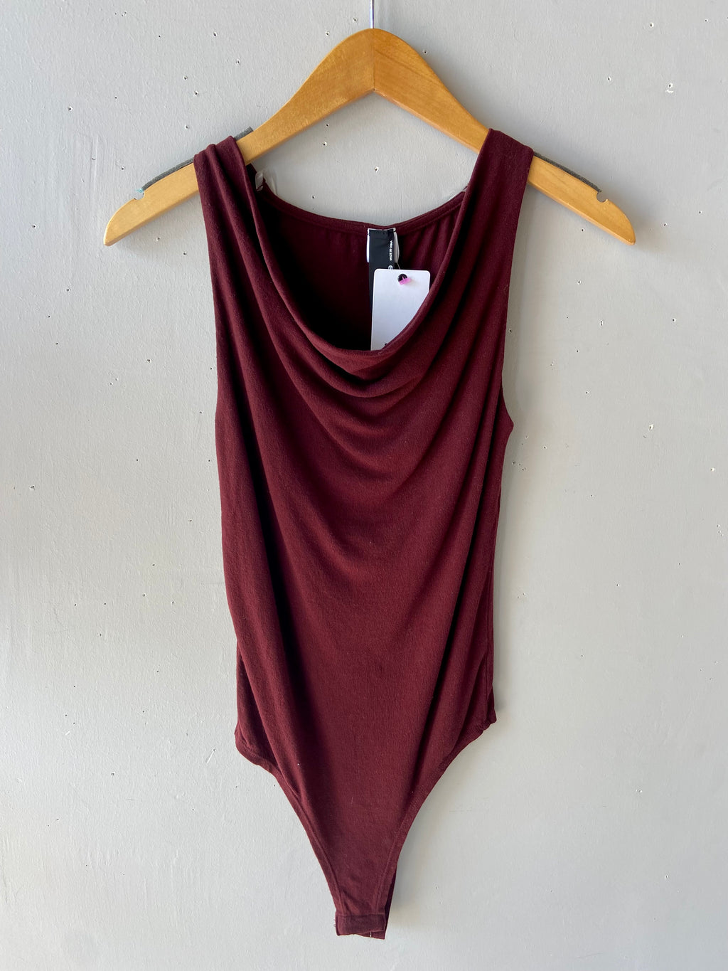 *BOBI Cowl Neck GUIDANCE Jersey Bodysuit Top