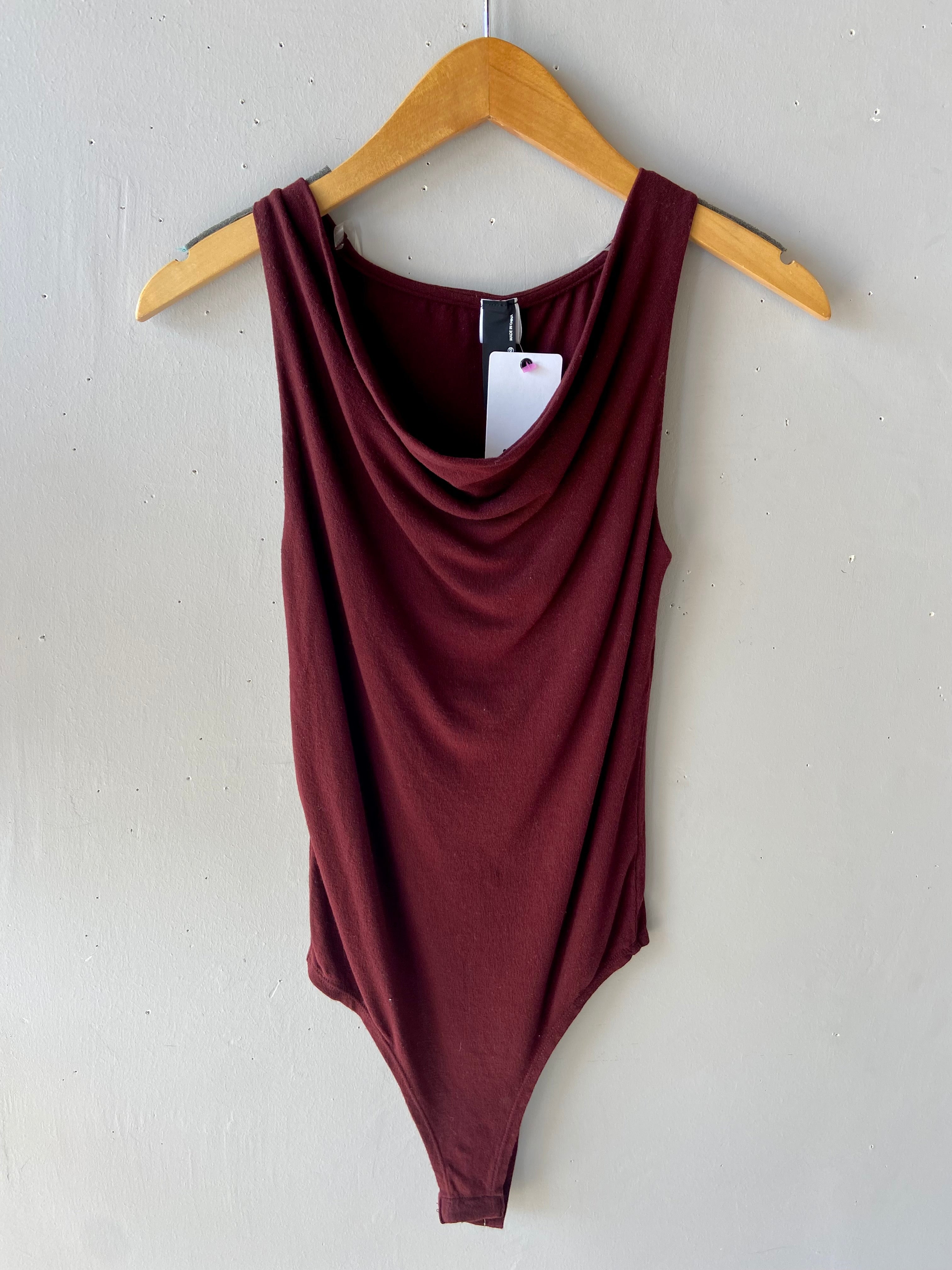 *BOBI Cowl Neck GUIDANCE Jersey Bodysuit Top