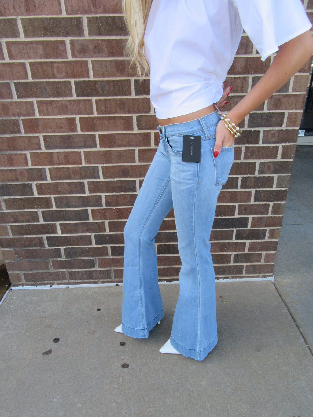 FLYING MONKEY 5pkt SKY BLUE Stretch Flare Jean