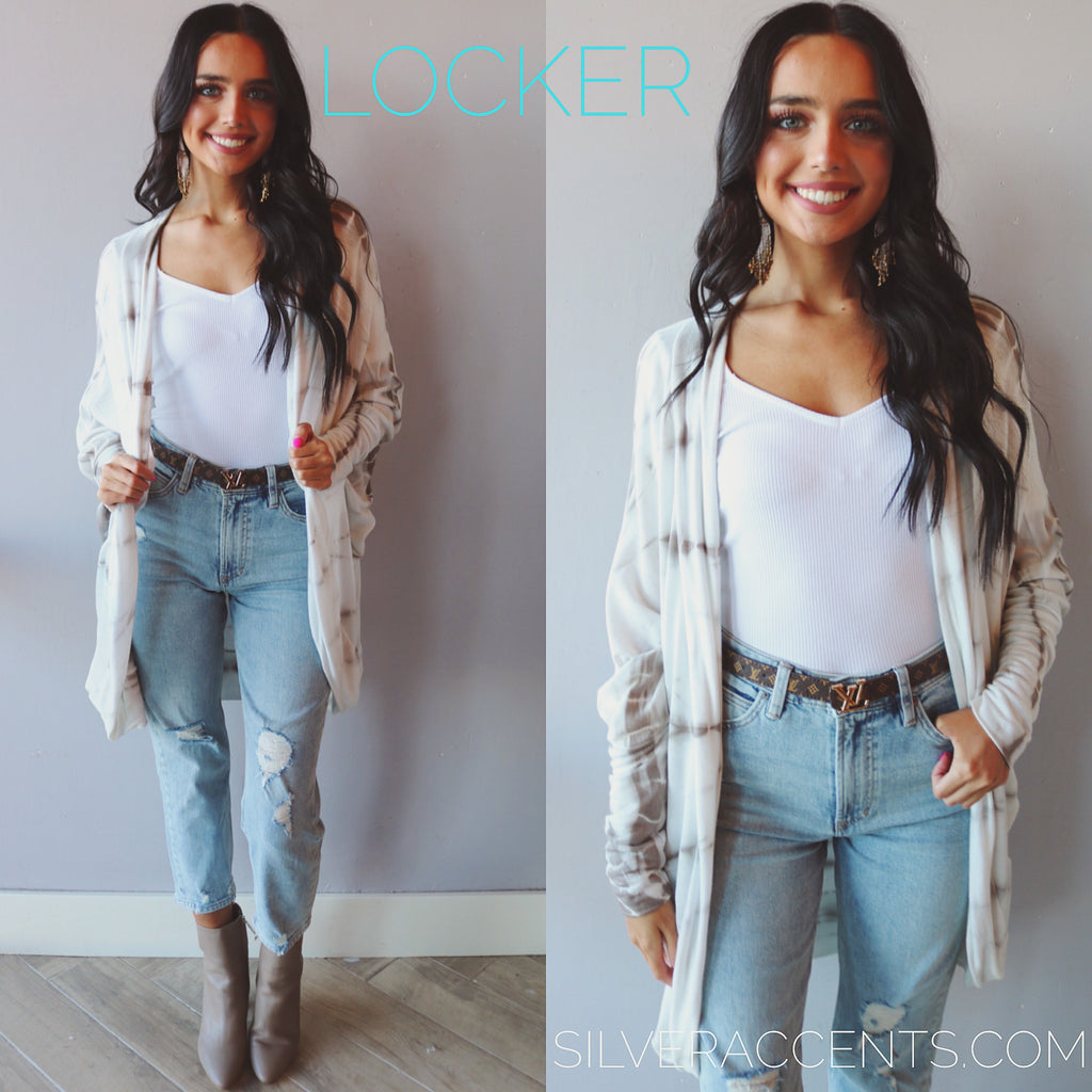 FANTASTIC FAWN LOCKER TieDye Cocoon KnitJersey Open Cardigan