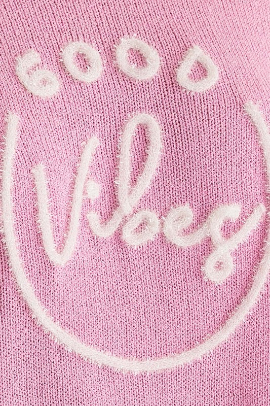 GOOD VIBES Tinsel CrewNeck Knit Top