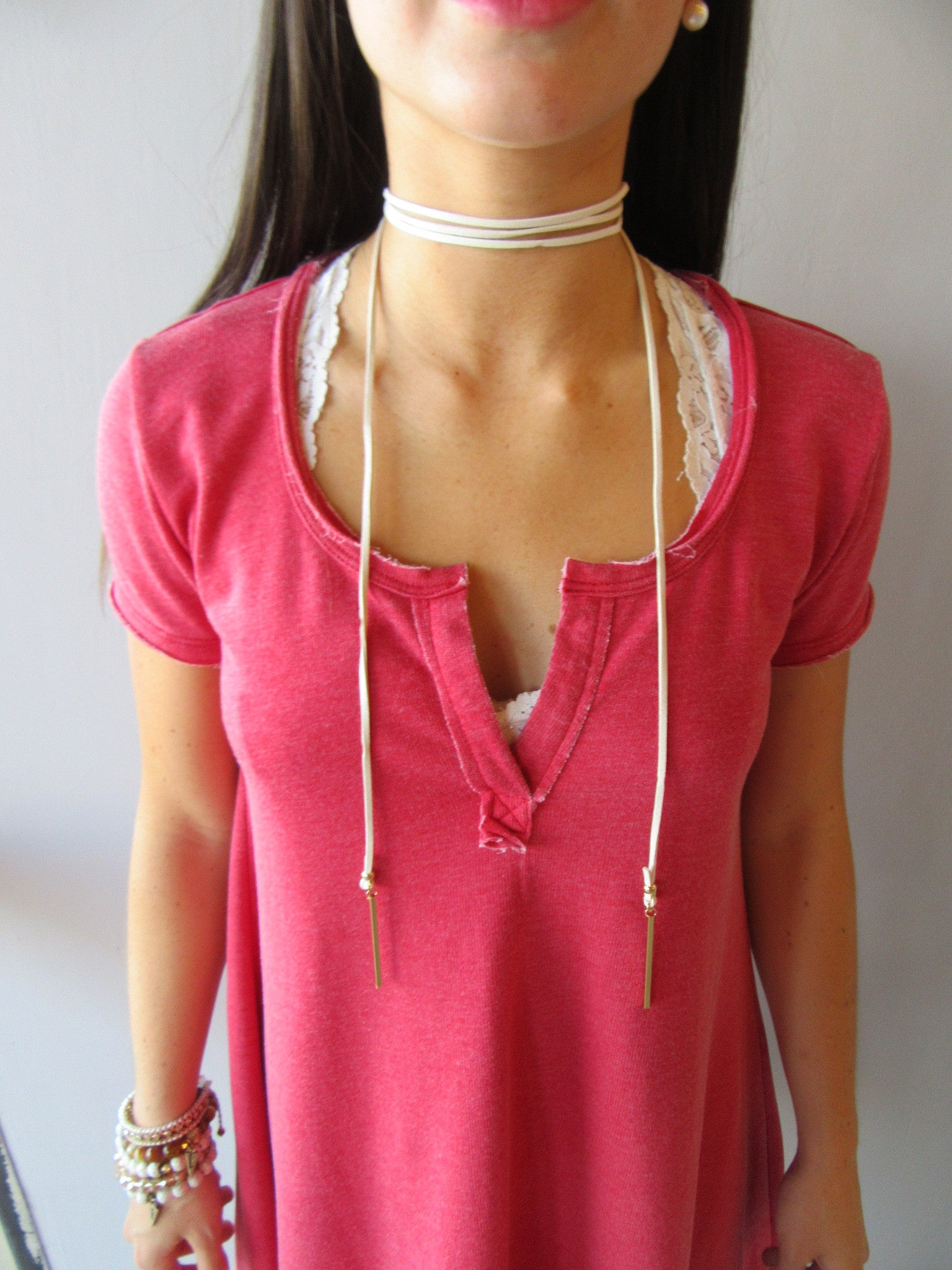 HANNAH Suede Wrap Bolo Choker Necklace
