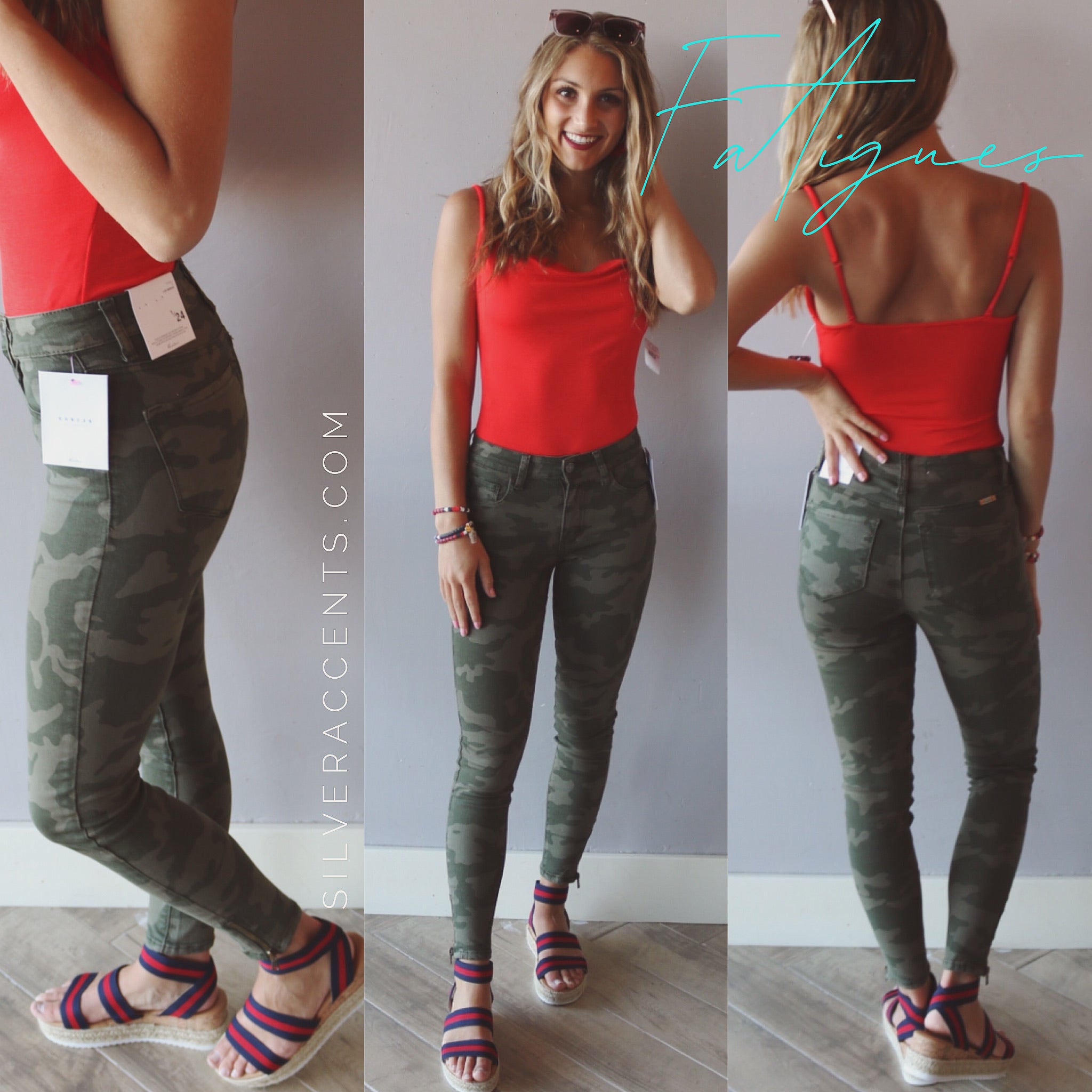 KANCAN HiRise FATIGUES Camo AnkleZip Skinnies