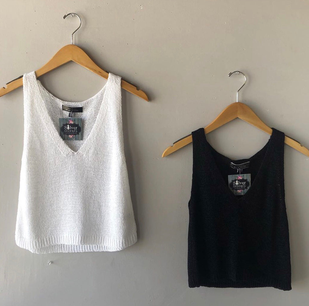 KEY WEST V-Neck Crop Lightweight Sweater Top