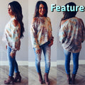 FEATURE TieDye ColdShoulder Knit Tunic Top