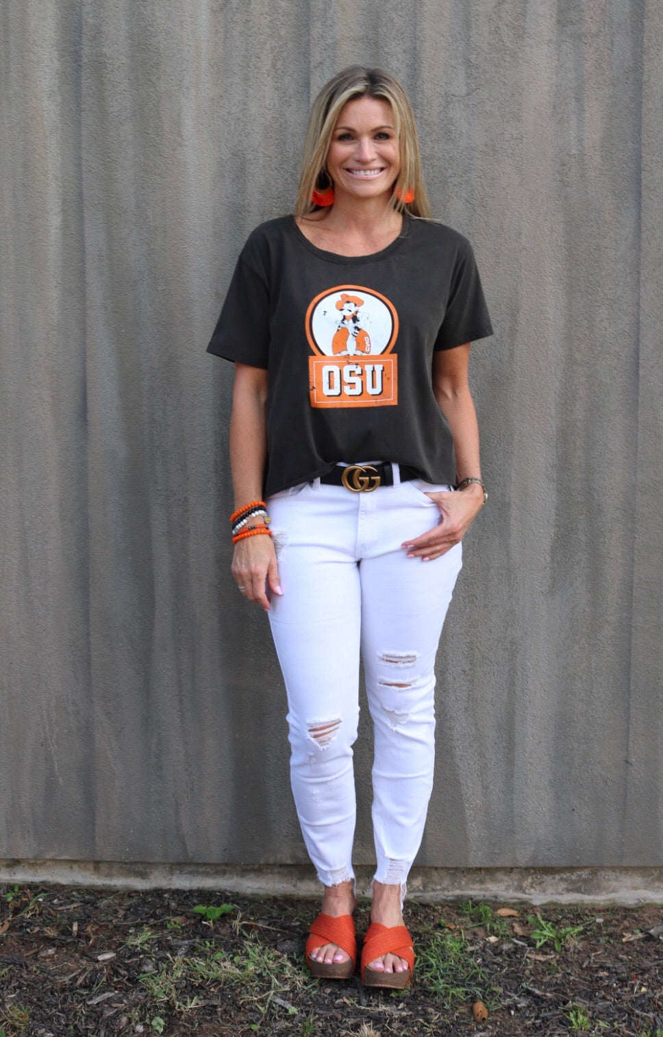 GAMEDAY COUTURE Logo KEEP IT CROPPED Snow Wash Tee Top