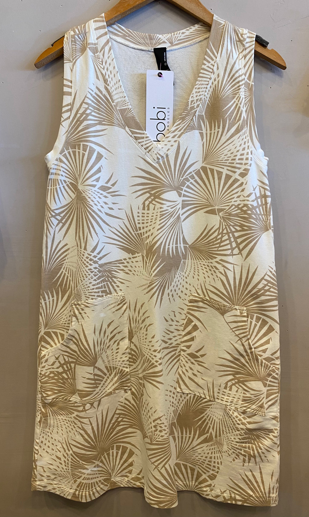 *BOBI V-Neck PACIFIC Print Pocket Tank Dress