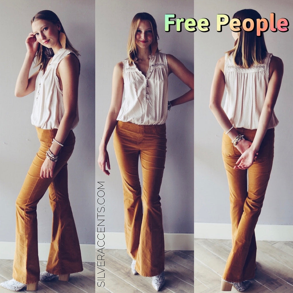 FREE PEOPLE Corduroy PULL ON Flare Jean