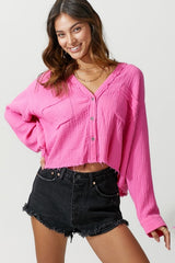 INTENTIONS Gauze ButtonDown Top