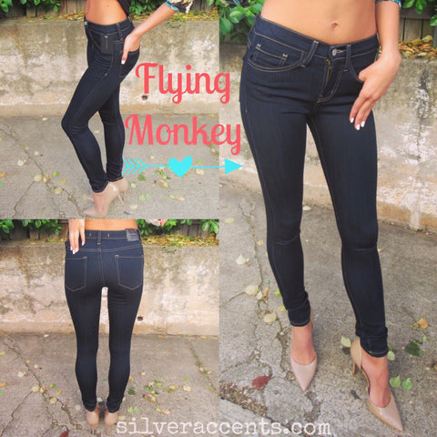 FLYING MONKEY Hi-Waist BABYWASH Skinny Jeans