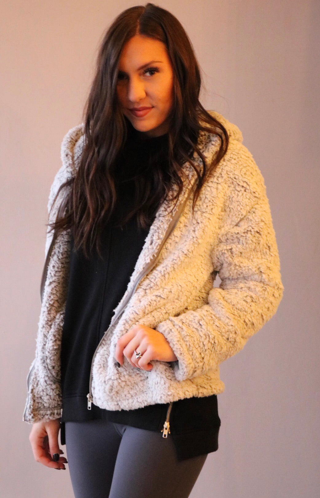 FROLIC SuperSoft Sherpa Zip Hoodie Jacket Top