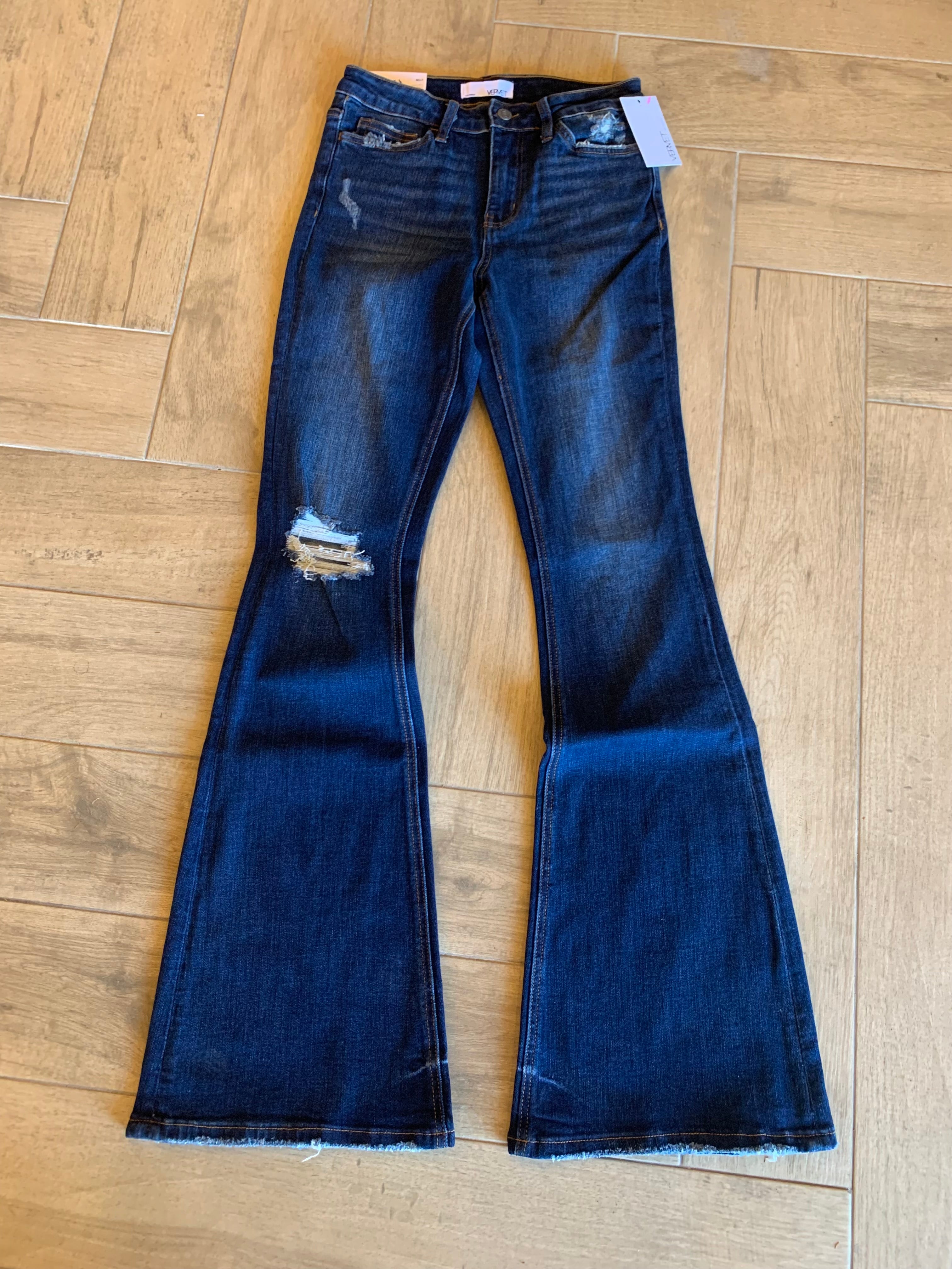VERVET Hi~Rise BELLA Distressed Flare Jean
