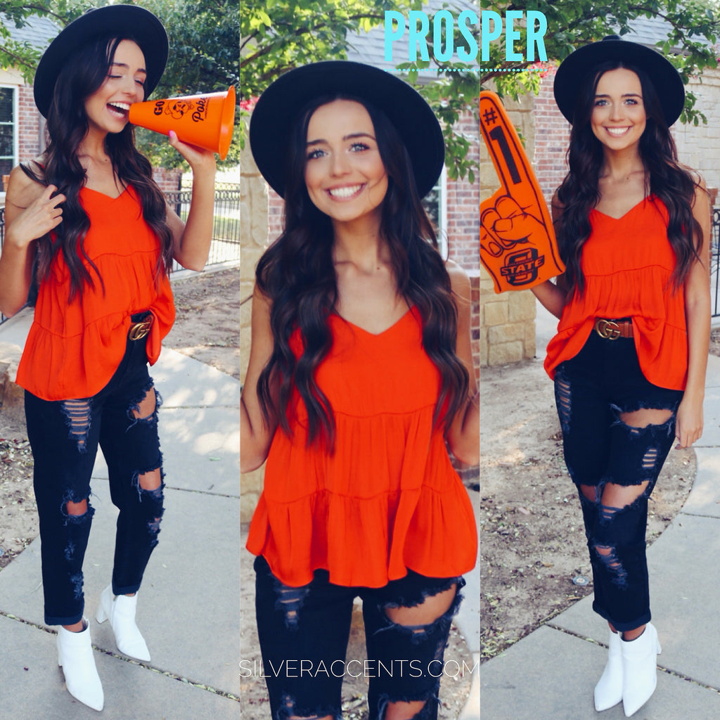 NAKED ZEBRA PROSPER Tiered Cami MatteSatin Tank Top