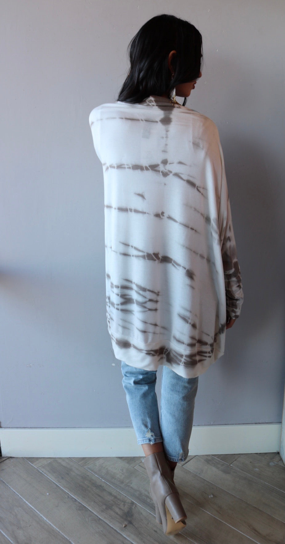 FANTASTIC FAWN LOCKER TieDye Cocoon KnitJersey Open Cardigan