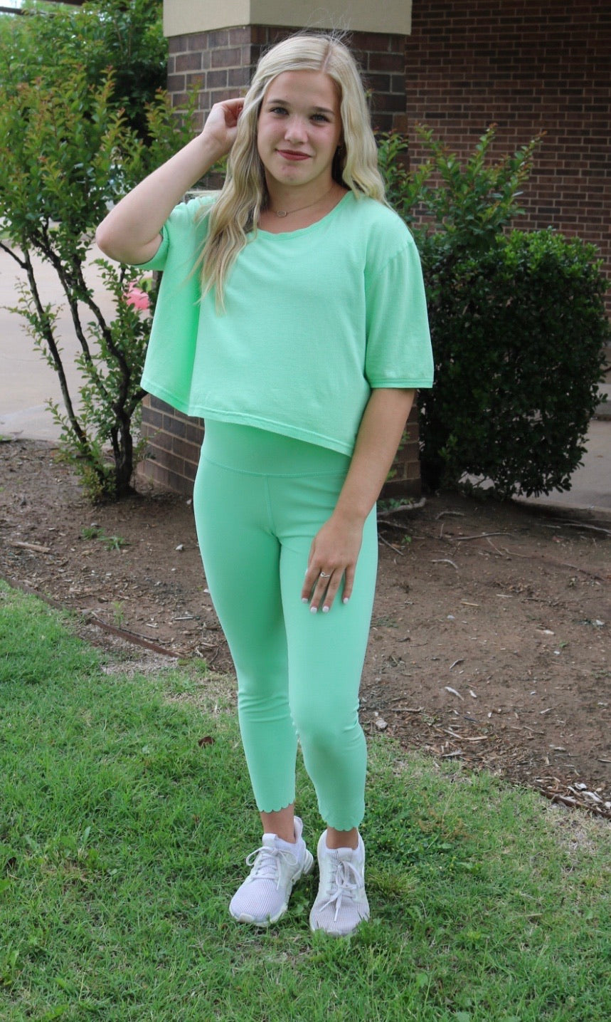 MONO B STELLAR HighWaisted LaserCut ScallopHem Legging