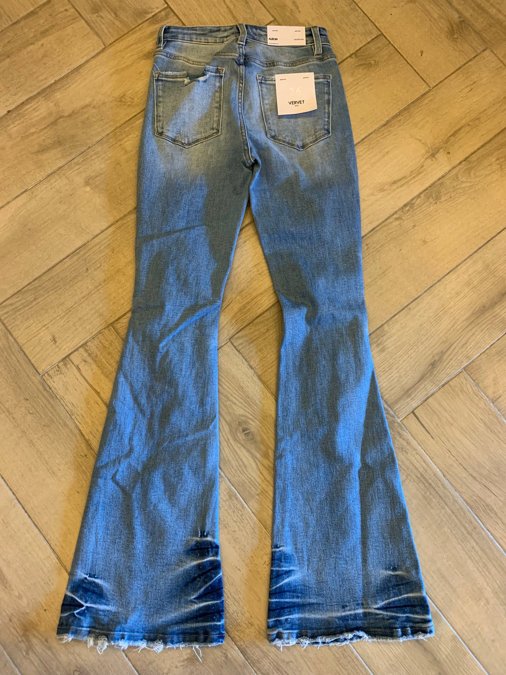 VERVET MidRise ELLERS BLUE Distressed Flare Jean