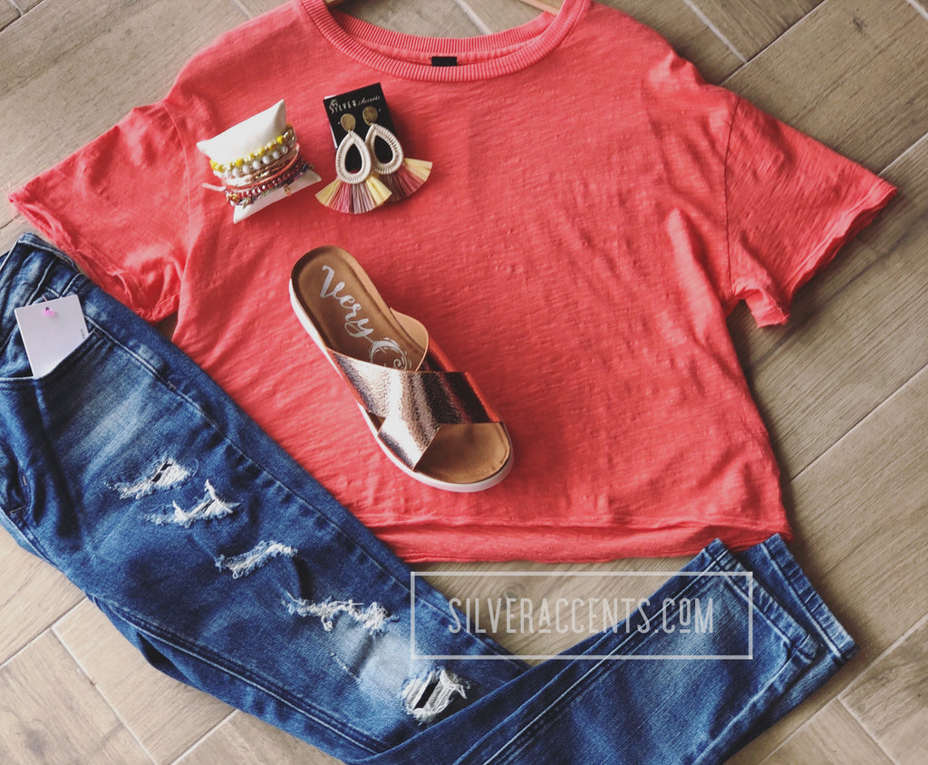 BOBI WaistCrop MARVEL SlubJersey Tee Top