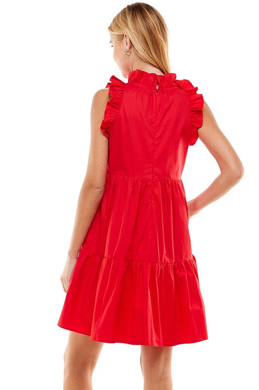 ROYAL HiNeck MutiTier Ruffle Dress