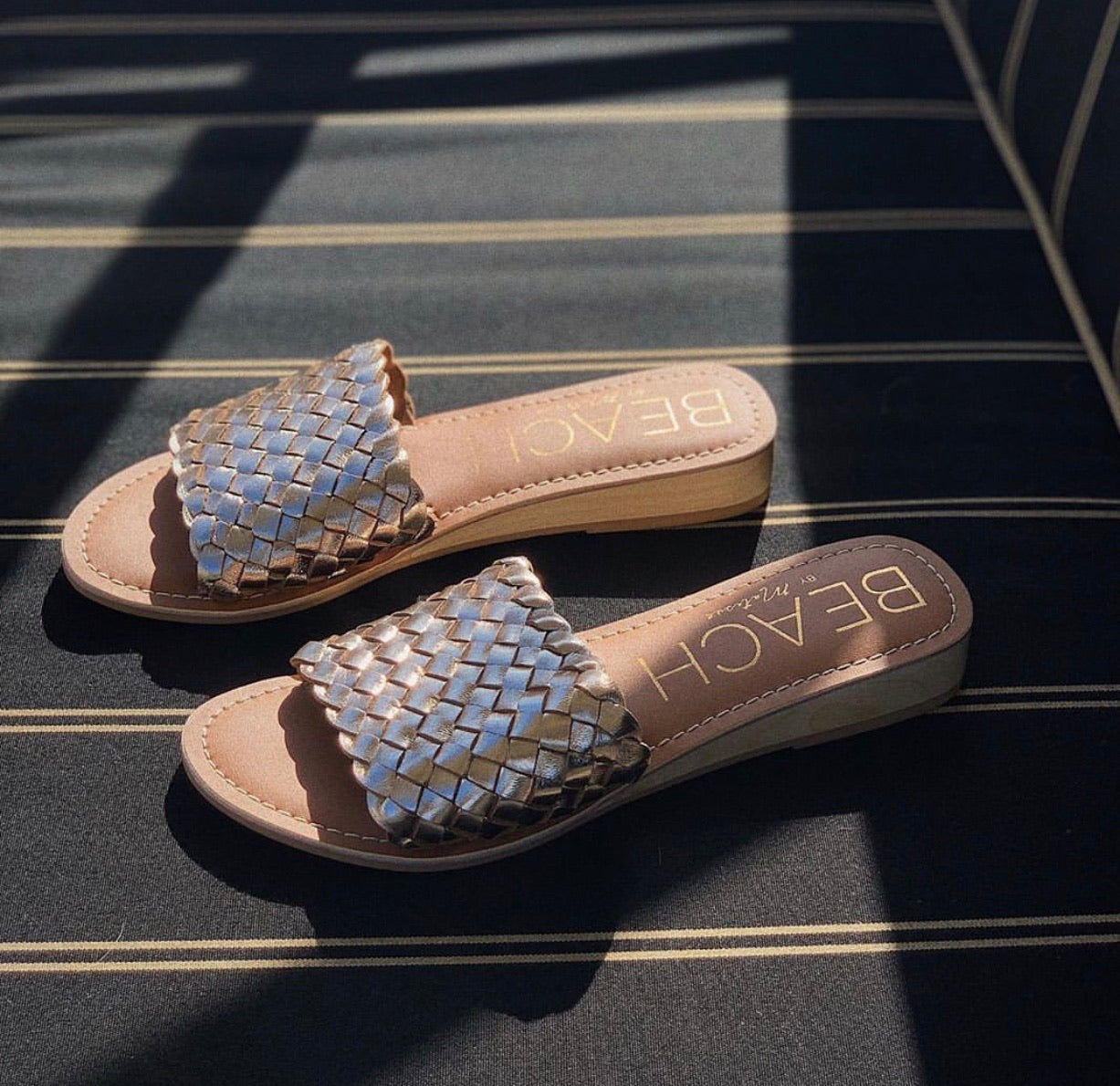 BEACH by MATISSE Braided PIPELINE MiniWedge Slide Sandal