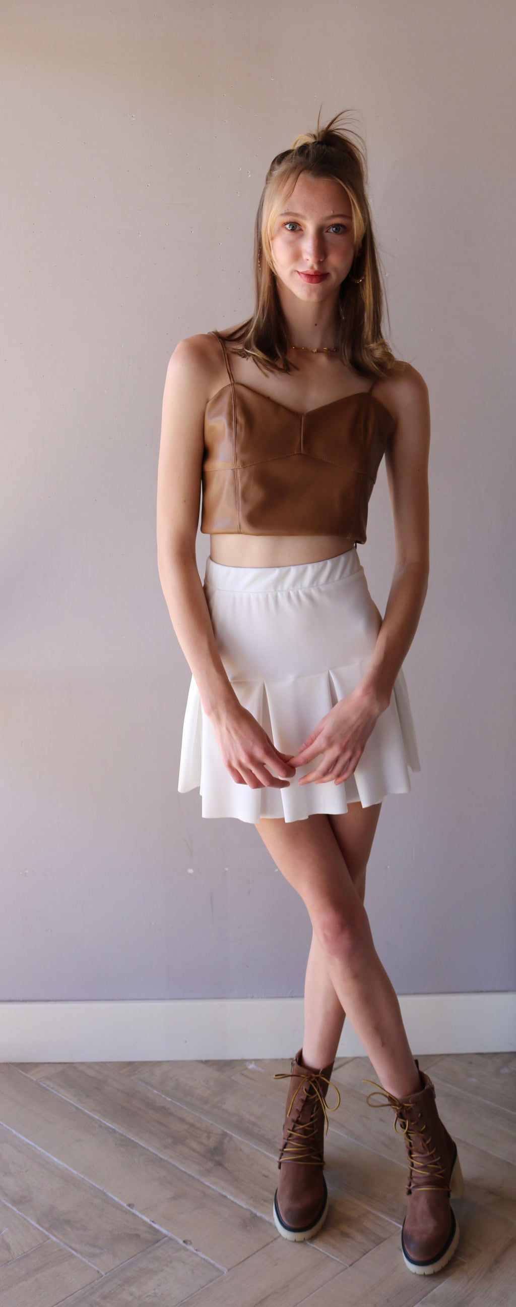 SCOUT Pleated StretchKnit Skirt