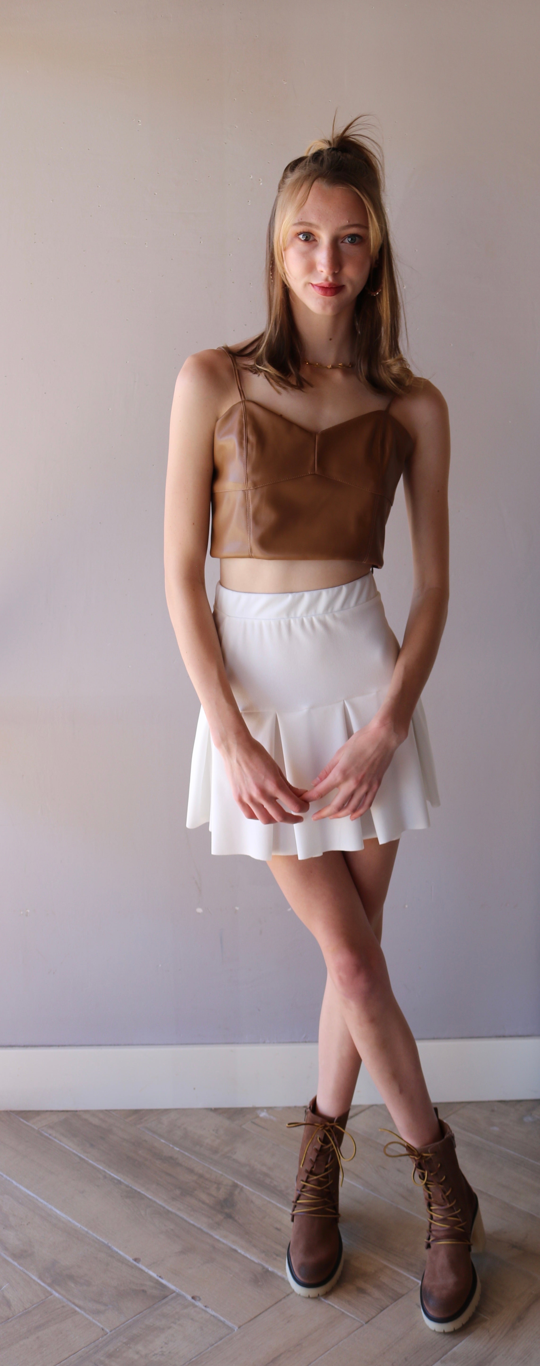 SCOUT Pleated StretchKnit Skirt