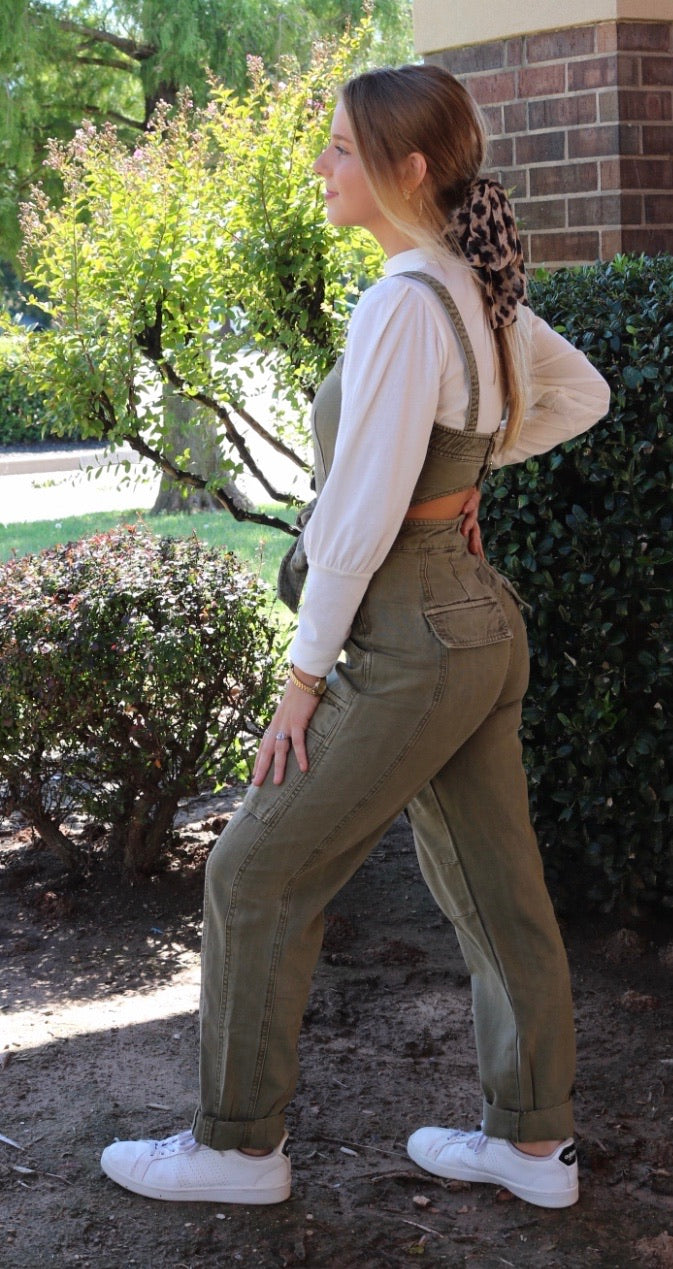 FREE PEOPLE SquareNeck GO WEST Utility Jumpsuit