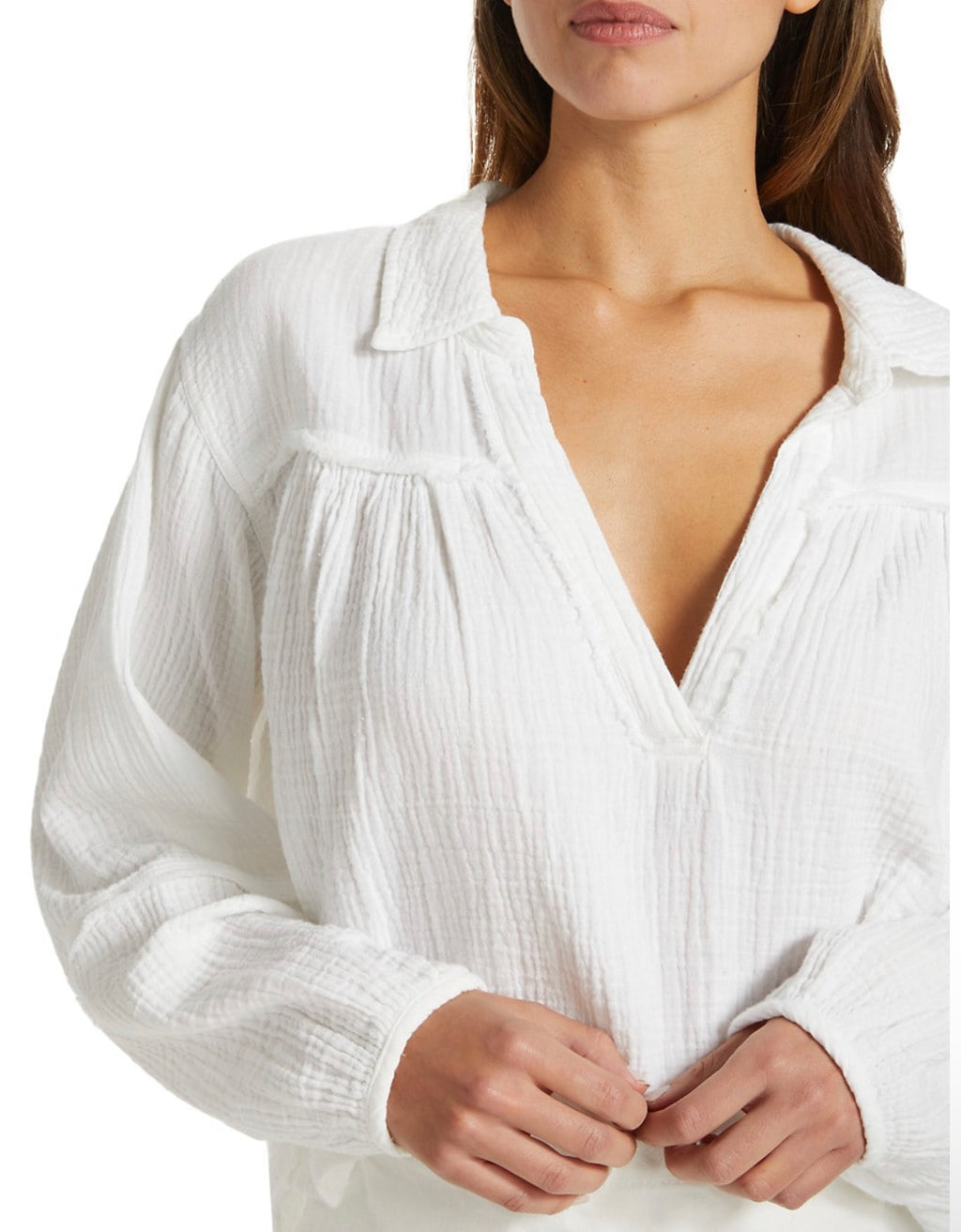 FREE PEOPLE DoubleCloth YUCCA Peasant Top