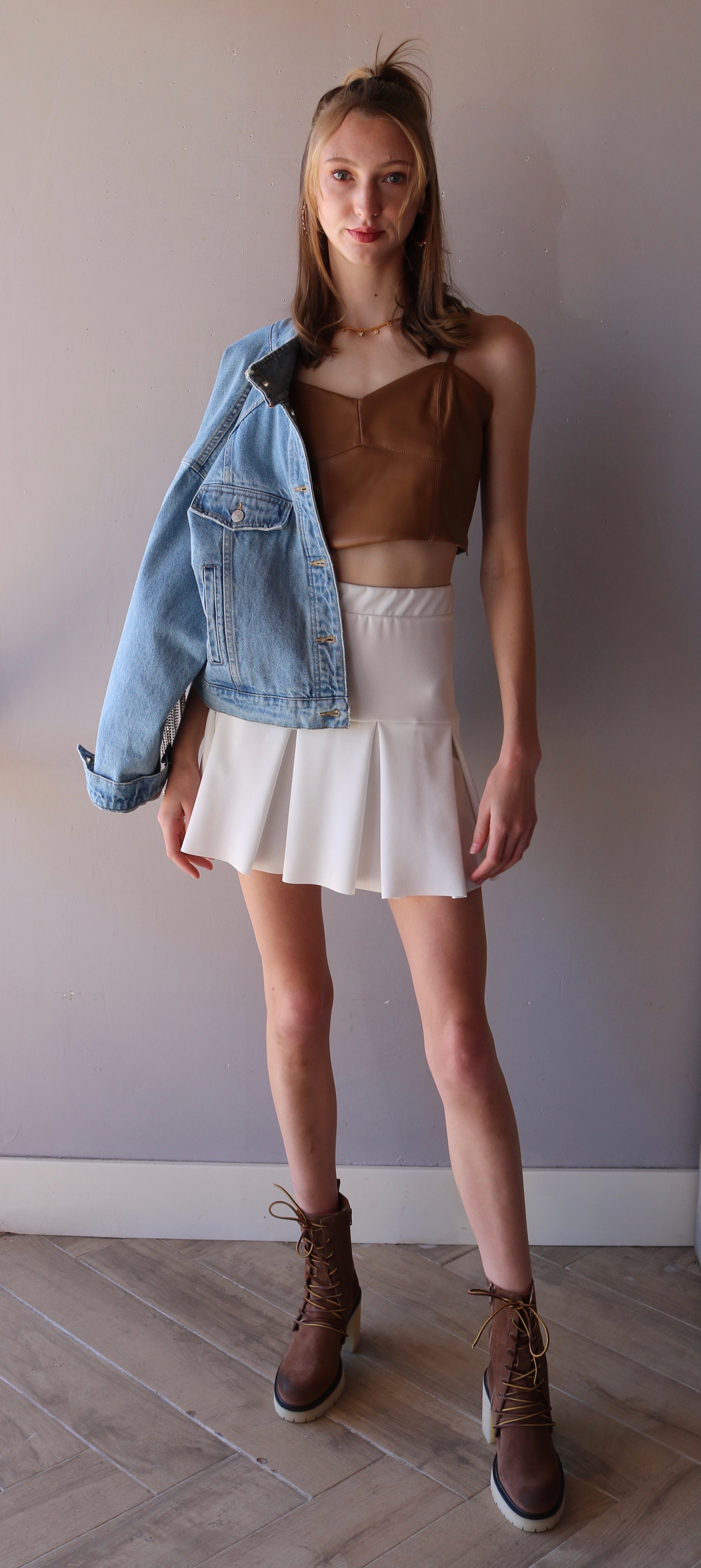 FREE PEOPLE Rhinestone Fringe COMET Denim Bomber Jacket