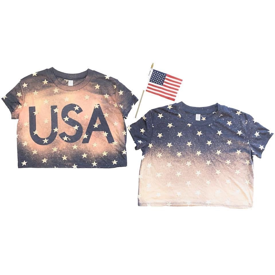 MH Patriotic Tie Dye Crop Tee
