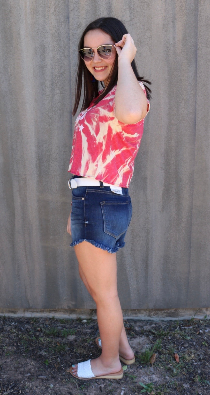MH Patriotic Tie Dye Crop Tee