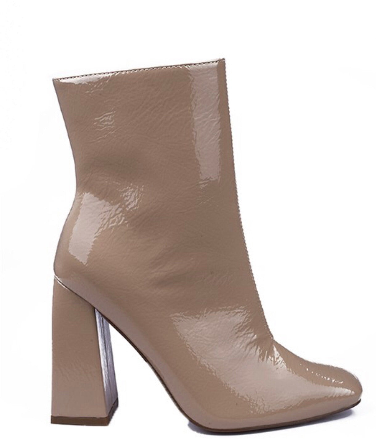 LOCKHART Patent SquareToe MidCalf Bootie