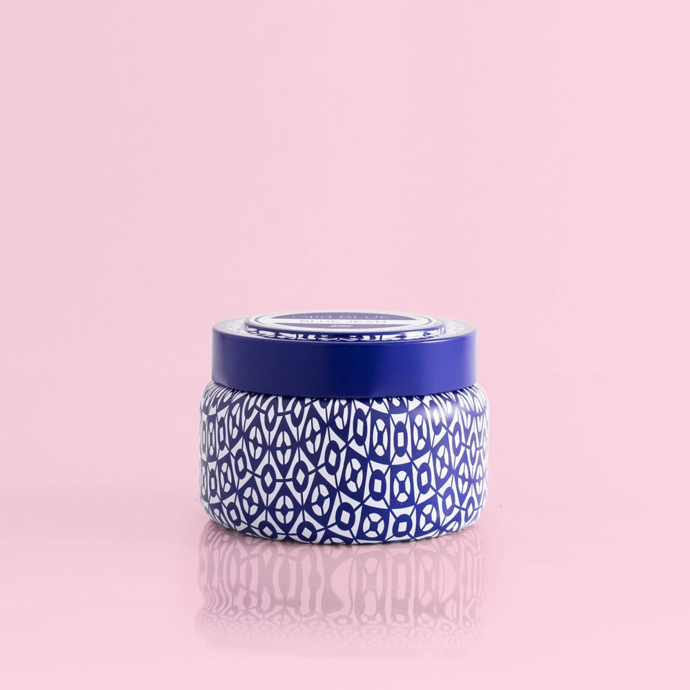 CAPRI BLUE Print Travel Tin 8.5 OZ Candle