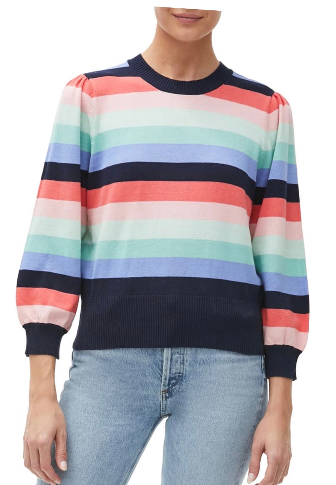 MICHAEL STARS CrewNeck DOLLY Striped Sweater
