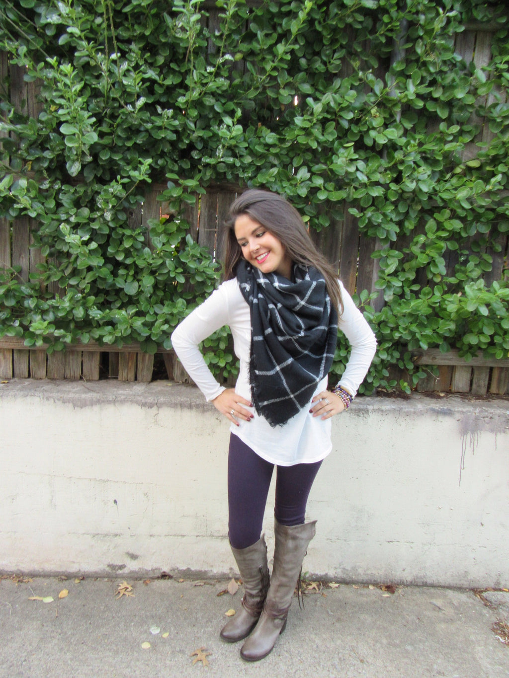 KATE Plaid Blanket Fringe Scarf