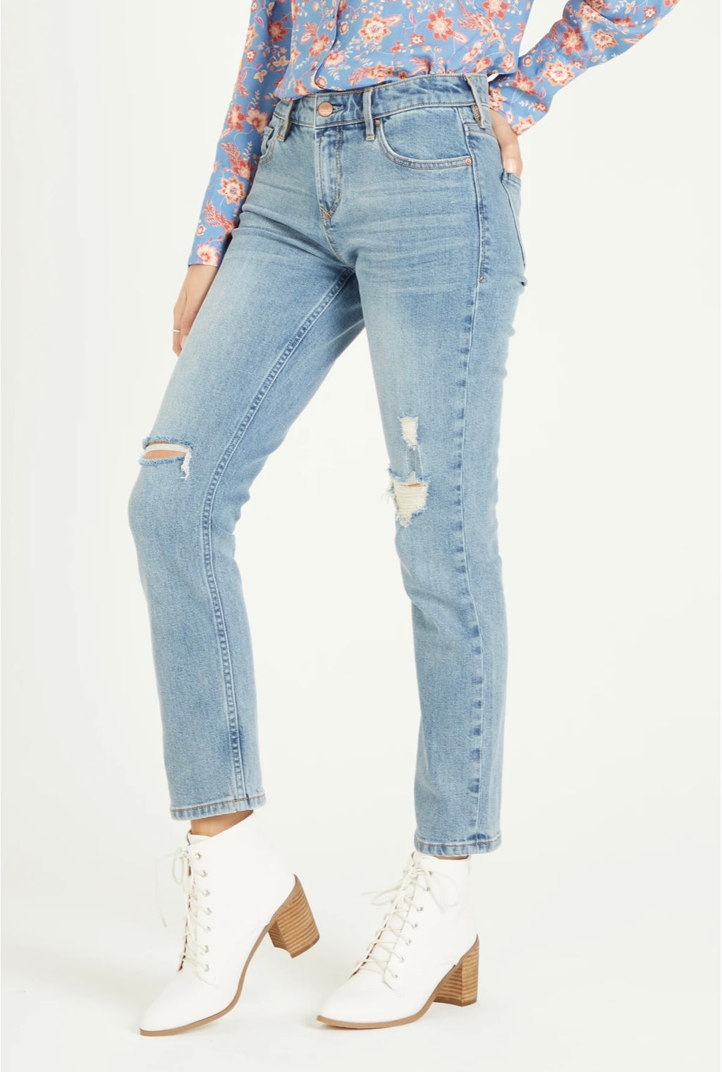 DEAR JOHN  Cuffed BLAIRE HiRise FrayHem Jeans