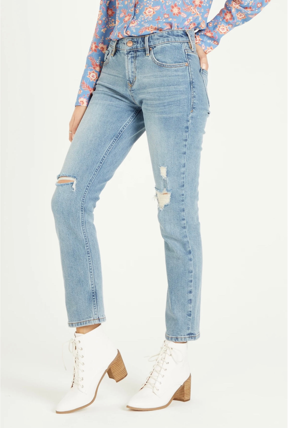 DEAR JOHN  Cuffed BLAIRE HiRise FrayHem Jeans