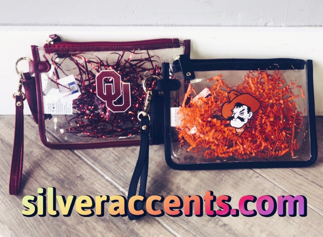 CD NCAA Logo Clear Wristlet Bag
